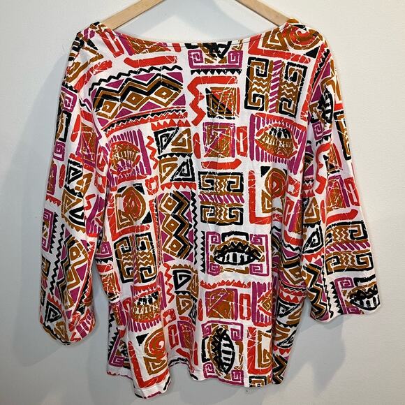 Lara Lane Women's Multi Color Top Size 3x Abstract‎ Geometric - Picture 2 of 5